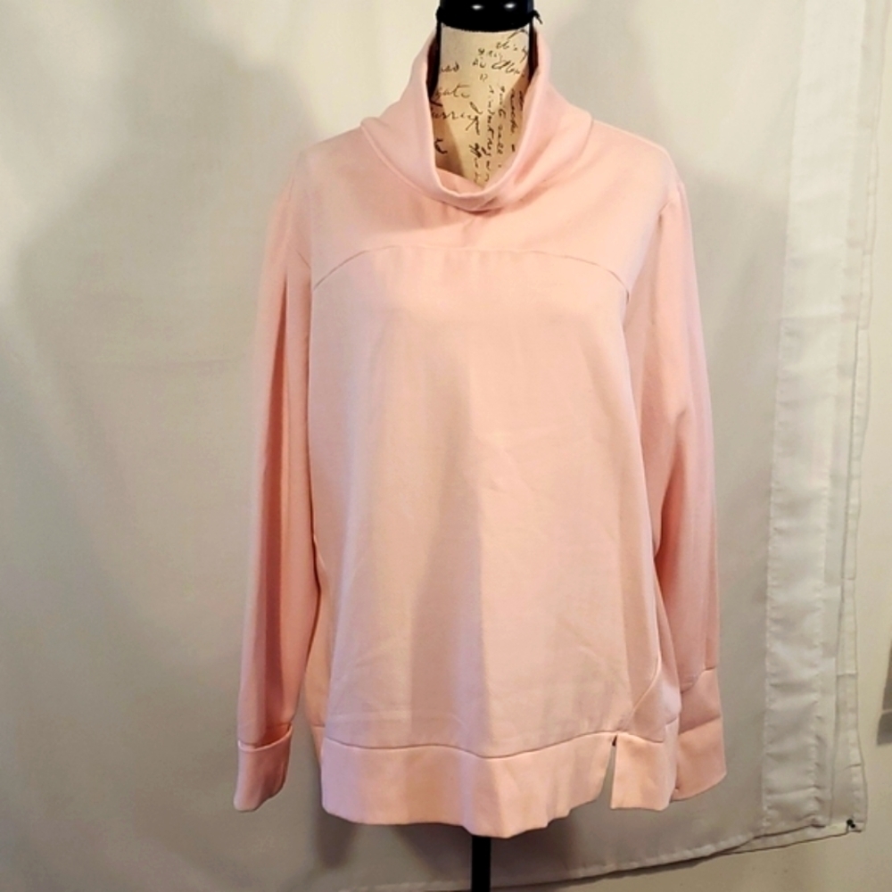 Avia Womens Pink Herringbone Cowl Neck Athletic Sweatshirt Size 16-18